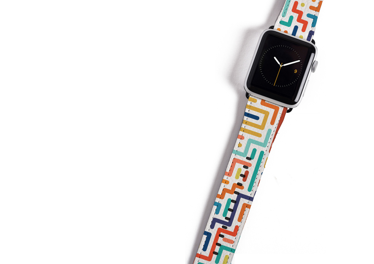 Colorful Lines Pattern Apple Watch Strap