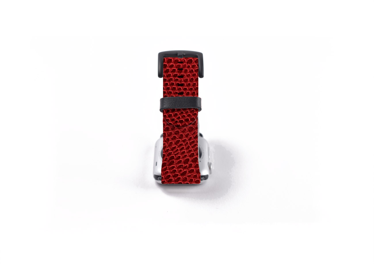 Red Snake Leather Apple Watch Strap