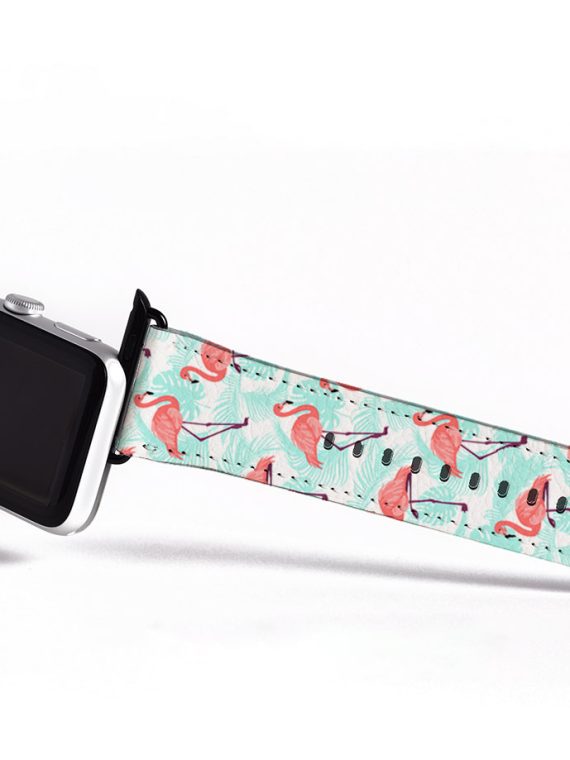 Tropical Flamingo Pattern Apple Watch Strap