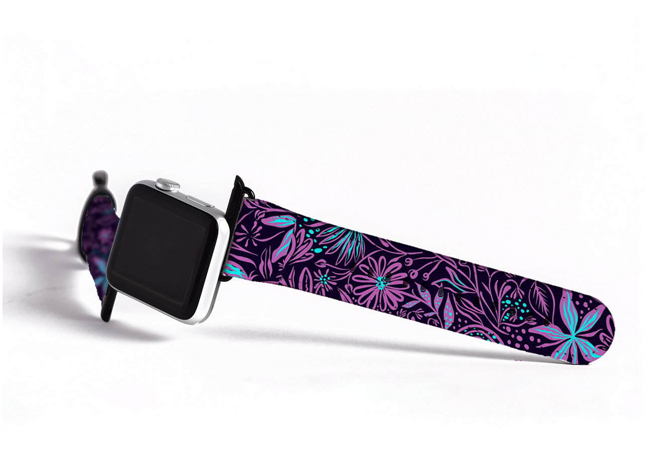 Purple Bioluminescence Apple Watch Strap