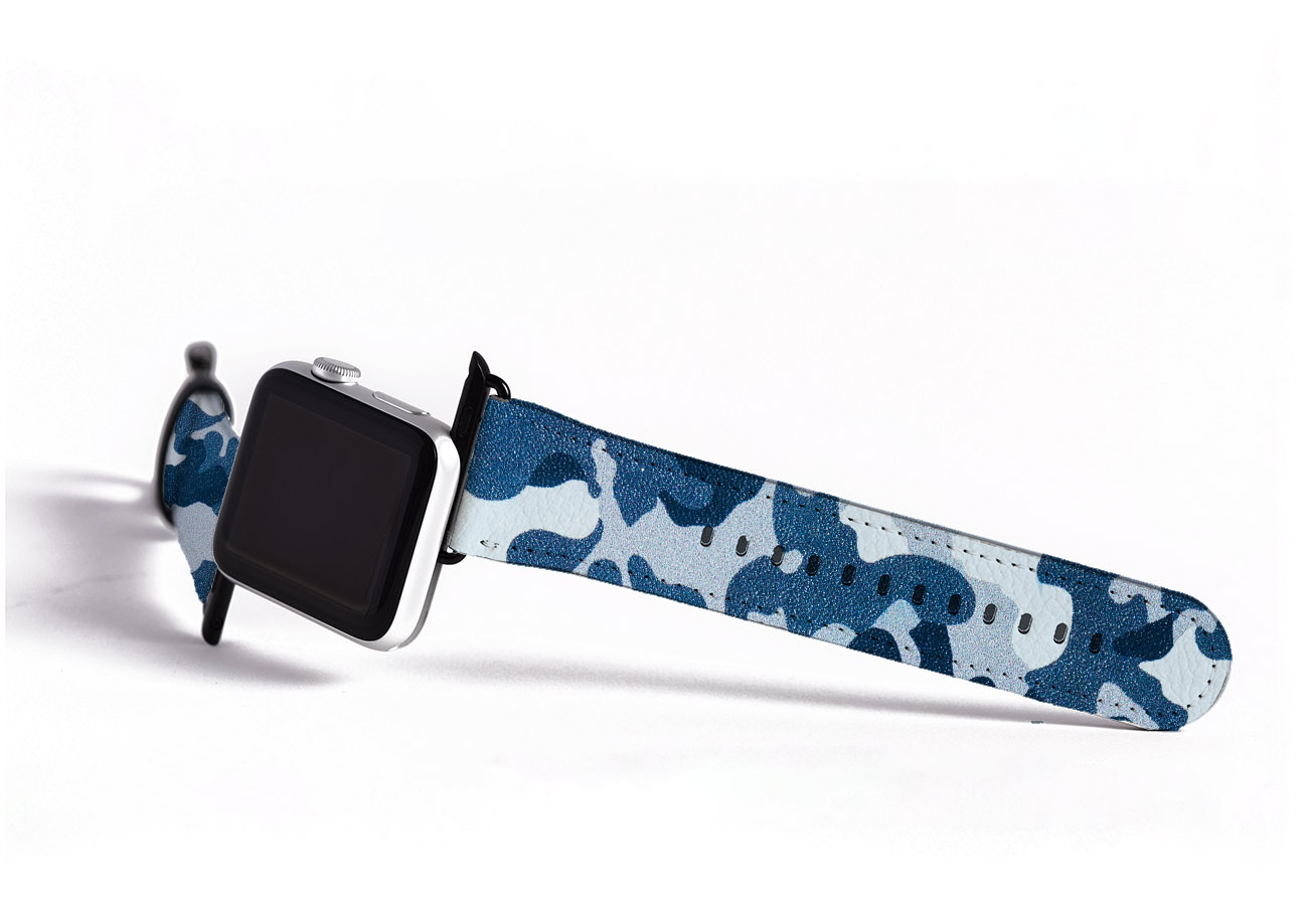 Blue Camouflage Apple Watch Strap