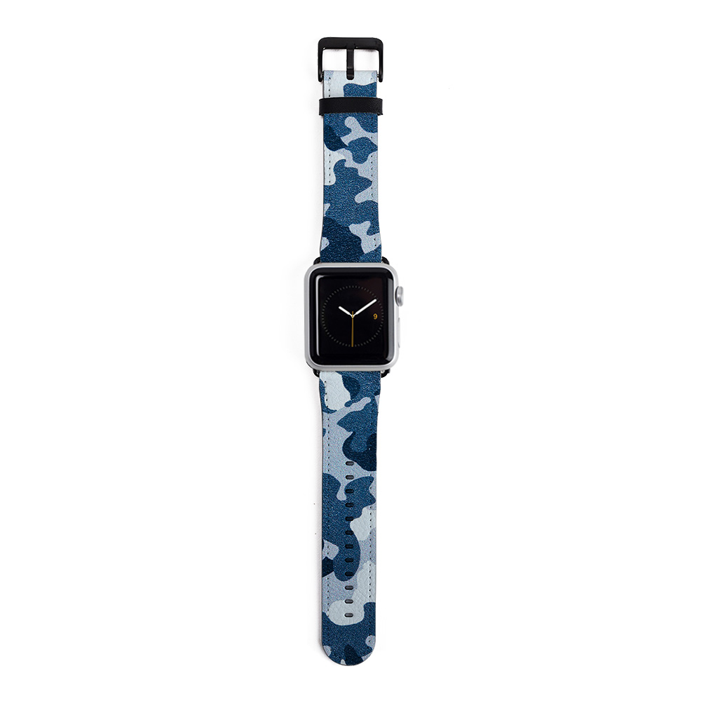 Blue Camouflage Apple Watch Strap