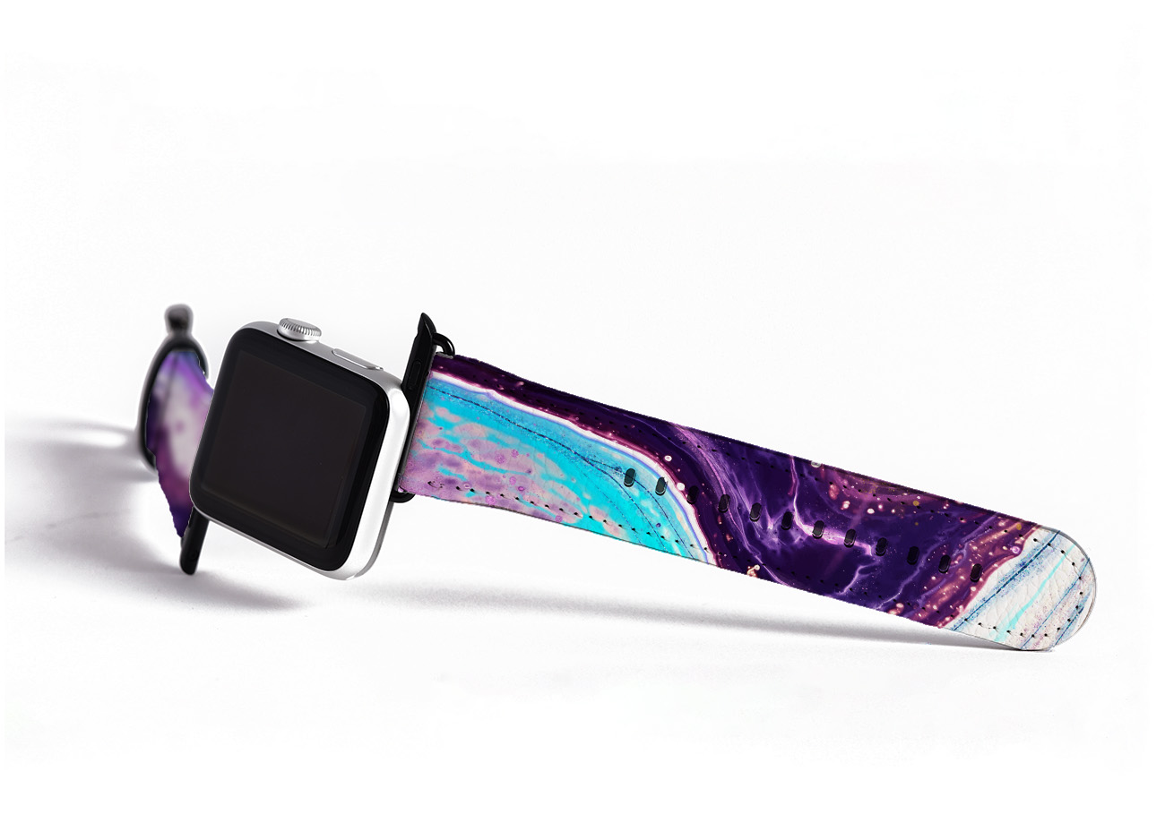 Purple Abstract Marble Apple Watch Strap