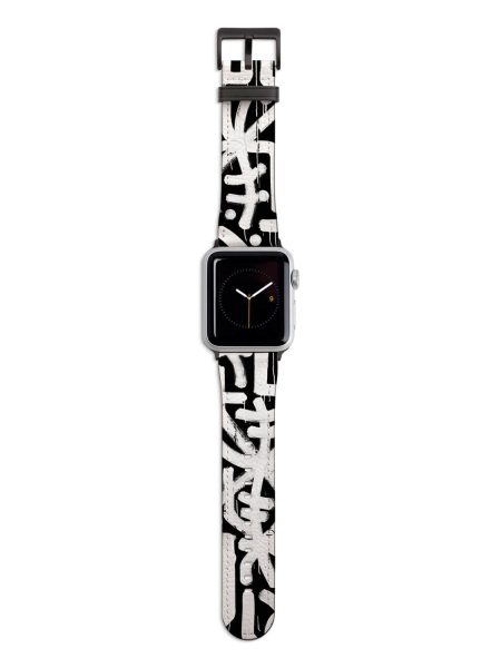 Black & White Alien Language Apple Watch Strap